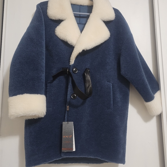 Plush teddy winter coat fur leather baggy small - Picture 1 of 10